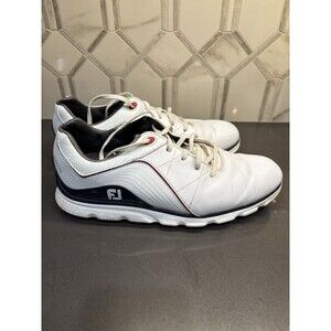 Foot Joy Pro/SL 53269 Mens Size 8 M Spikeless White Navy Golf Shoes